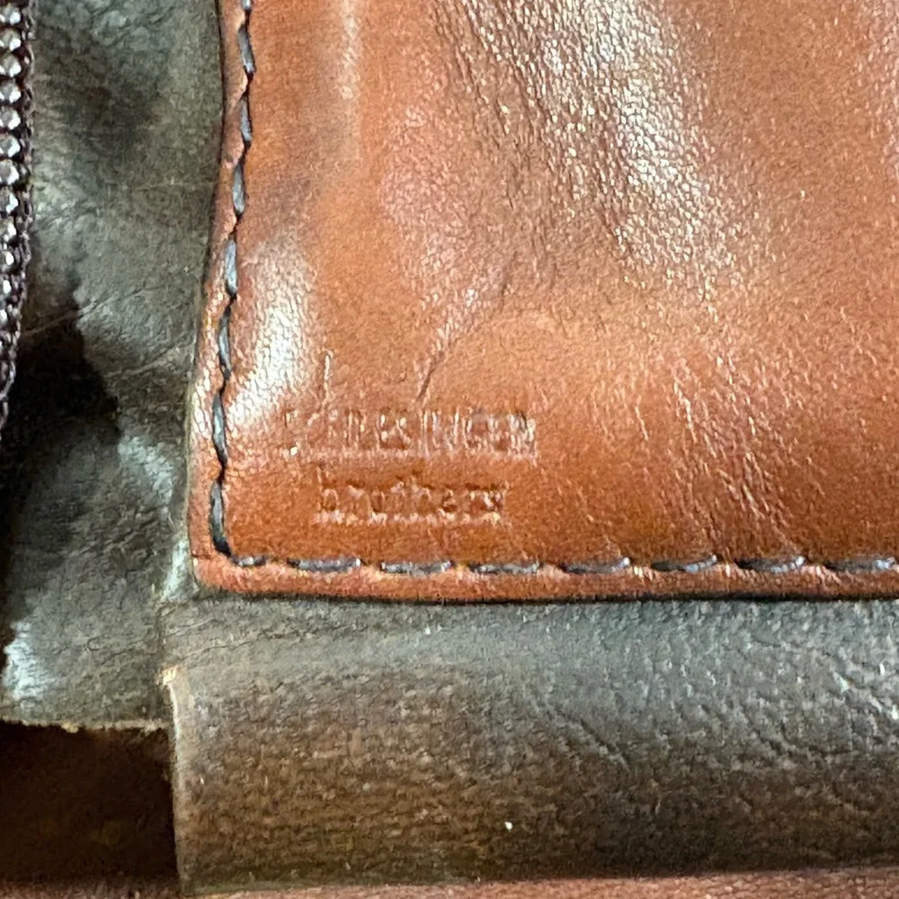 Vintage Schlesinger Brothers California Ranch Hide Leather Document Briefcase